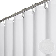 Fabric Shower Curtain - Linen Textured Heavy 72"W x 72"L Pack of 1 White