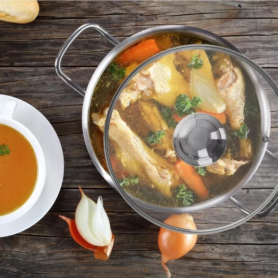 ORION Glasdeckel Ø10–32cm Edelstahlring für Topf Pfanne Hitzebeständig - Bild 3 von 4