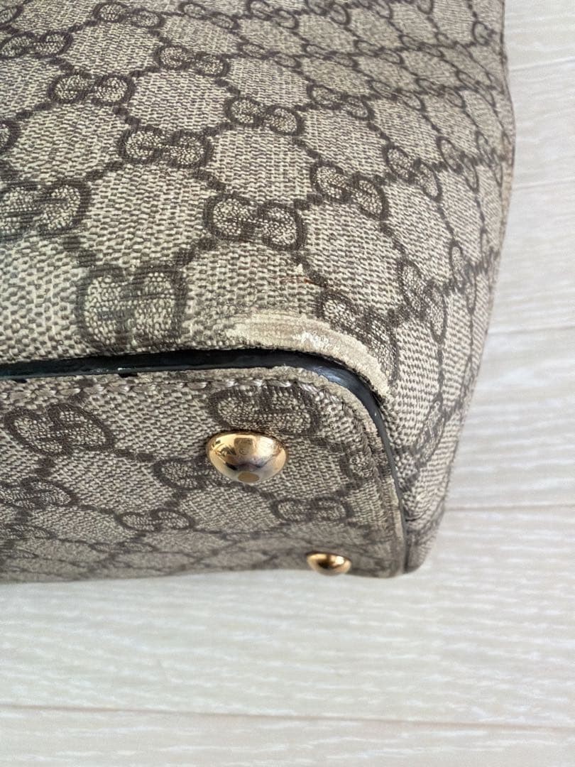 GUCCI GG Pattern Tote Bag Leather Pink Red Authentic Used Excellent Condition thumbnail 5