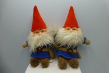 Vintage 1978 Knickerbocker Gnomes Plush Dolls Set of 2 Taiwan Red Hat Blue C12