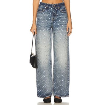 Monse Denim Runway Jeans with Crystal Studs 6  $790
