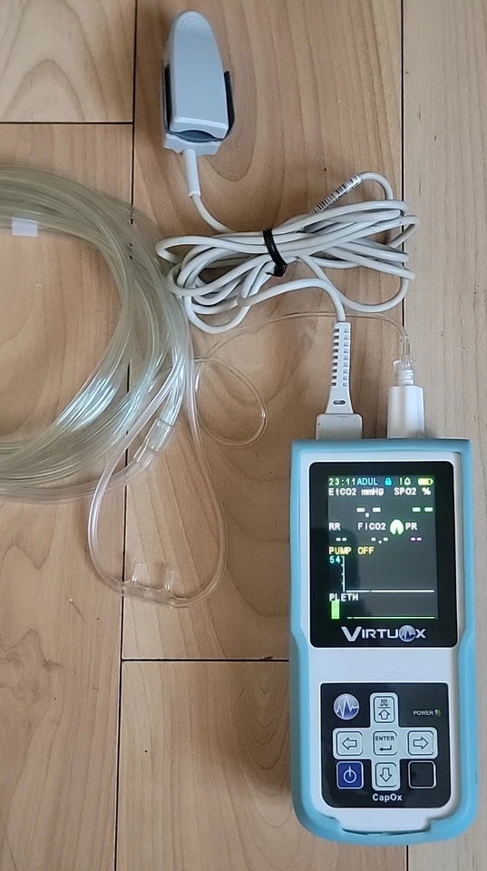 Virtuox CapOx VPOD Pulse Oximeter P/N 1300 Handheld Capnograph & Cover - READ - Изображение 3 из 4