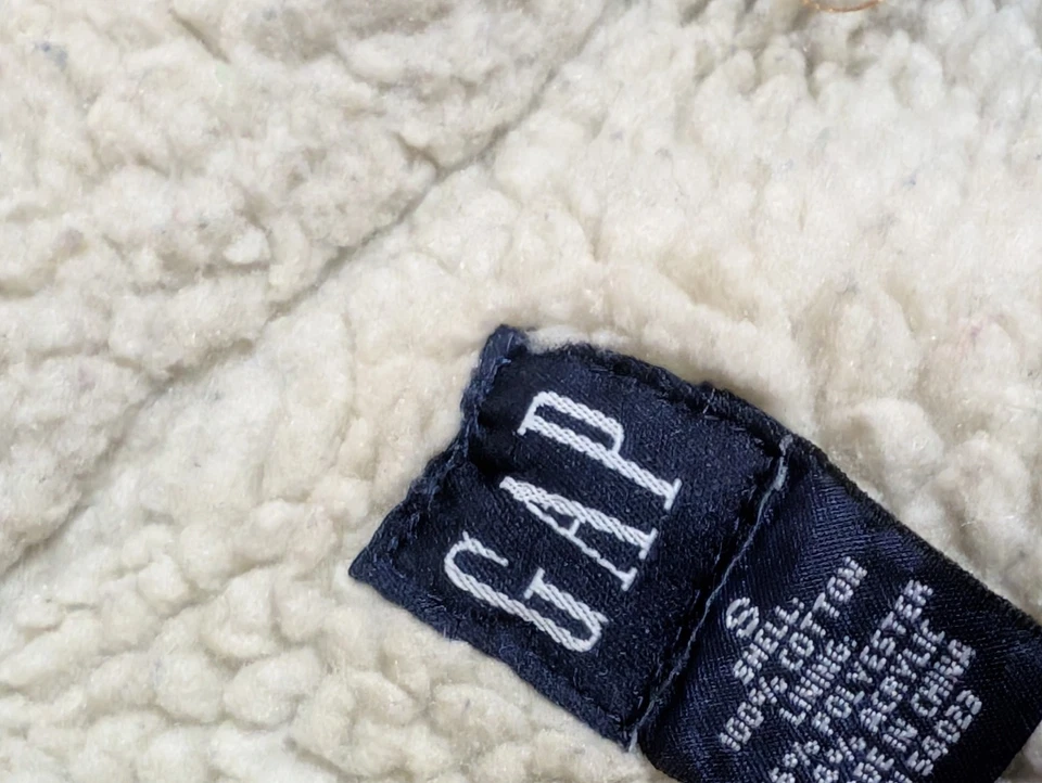 Gap Denim Trucker Jacket - Women's SMALL - Sherpa Fleece Lined Winter Denim - Image 4 of 4