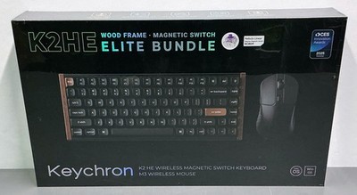Keychron K2 HE Wood Frame Wireless Magnetic Switch Keyboard Mouse Elite Bundle