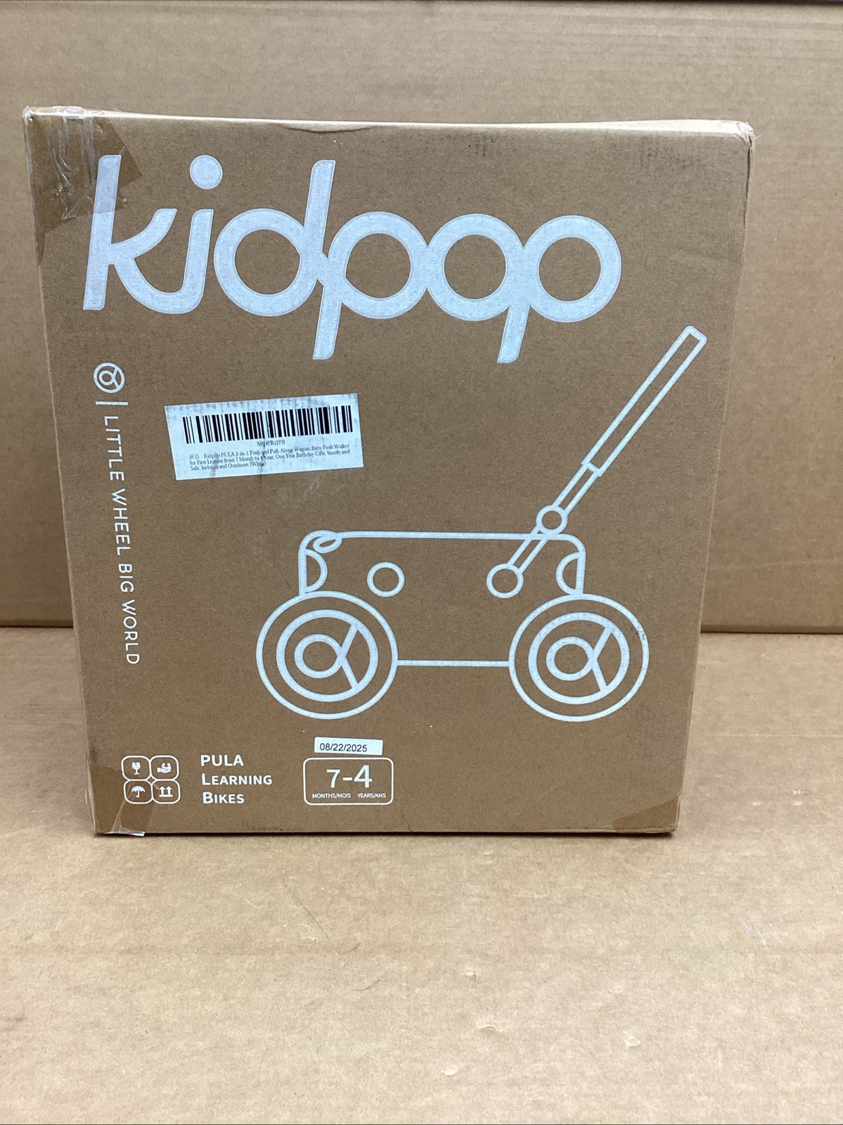 Kidpop PULA 2-in-1 Push and Pull-Along Wagon, Baby Push Walker for First Learner