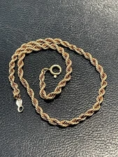 14K Solid Gold Twist Chain Bracelet Fine Delicate Vintage Style! 1.2GR- 7.5"!
