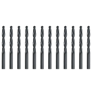 #30 High Speed Steel Black Oxide General Purpose Split Point Twist Drill Bit (12