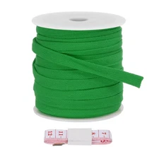 Flat Drawstring Cord 12mm x 22 Yd, Replacement Flat Rope with Ruler Green