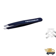 Elegant Evening Blue Mini Slant Tweezer - Stainless Steel for Lasting Beauty