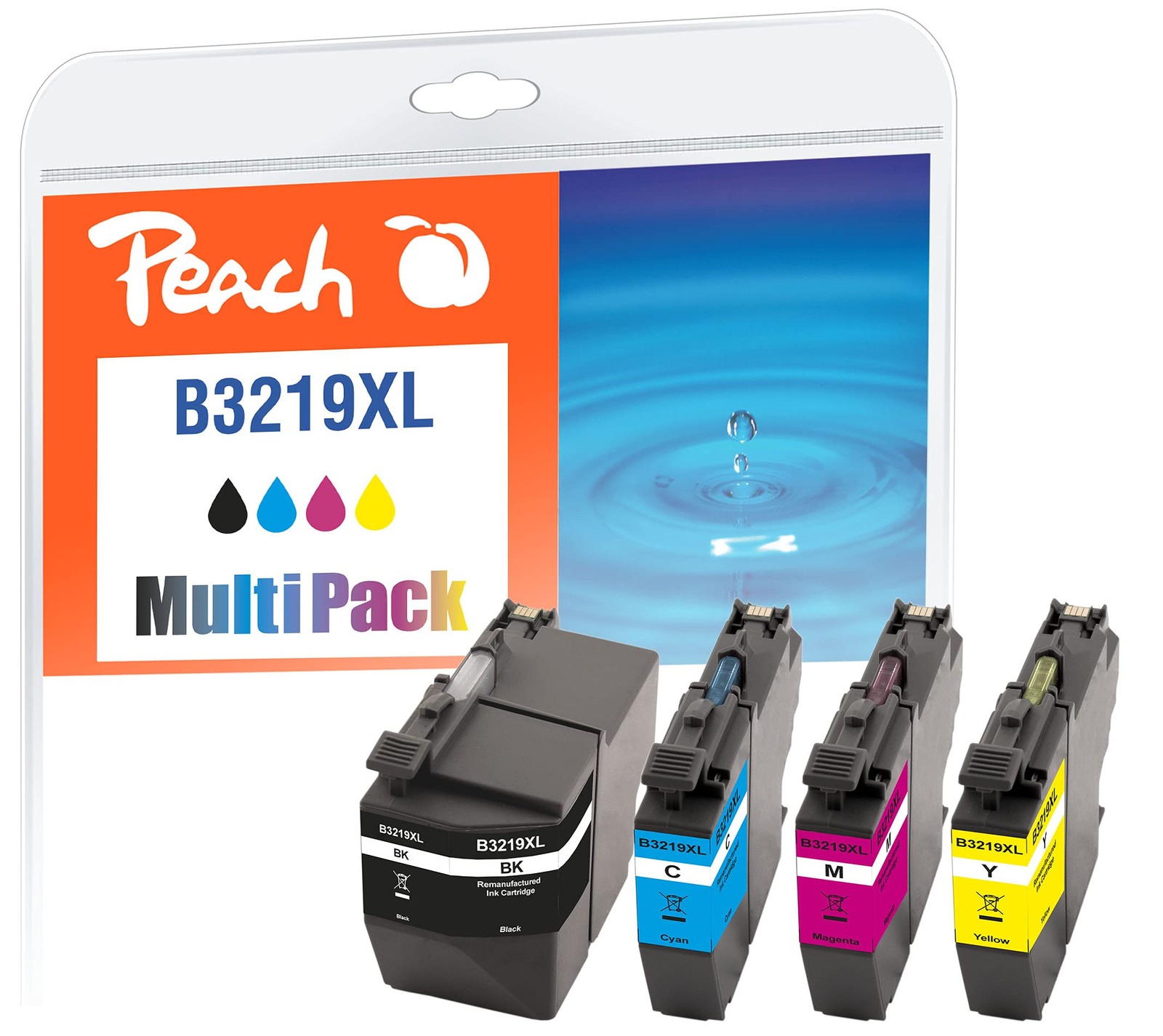 Peach 320287 Ink Cartridge 4 Pieces Compatible High Yield XL Black Cyan Mage 13690₽