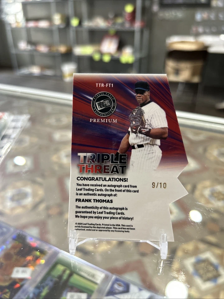 2024 Leaf Press Pass 高级三重威胁 Frank Thomas 模切自动 SSP /10!!! — 第 2/2 张图片