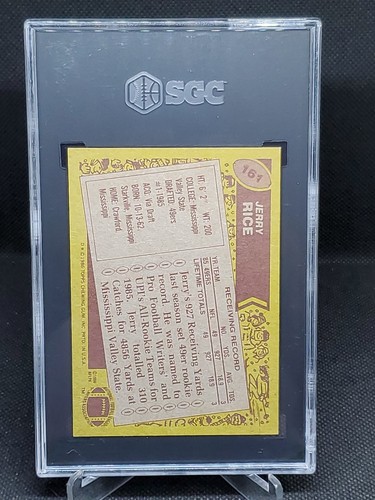 1986 Topps JERRY RICE RC Rookie SGC 6,5 EX NM+ # 161 San Francisco 49ERS GOAT - Foto 6 di 8