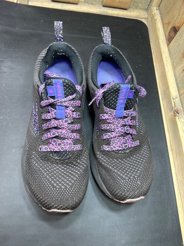Brooks Revel 5 Womens Running Shoes 6.5 Black & Purple Leopard Print Mesh Lightw - Picture 4 of 9