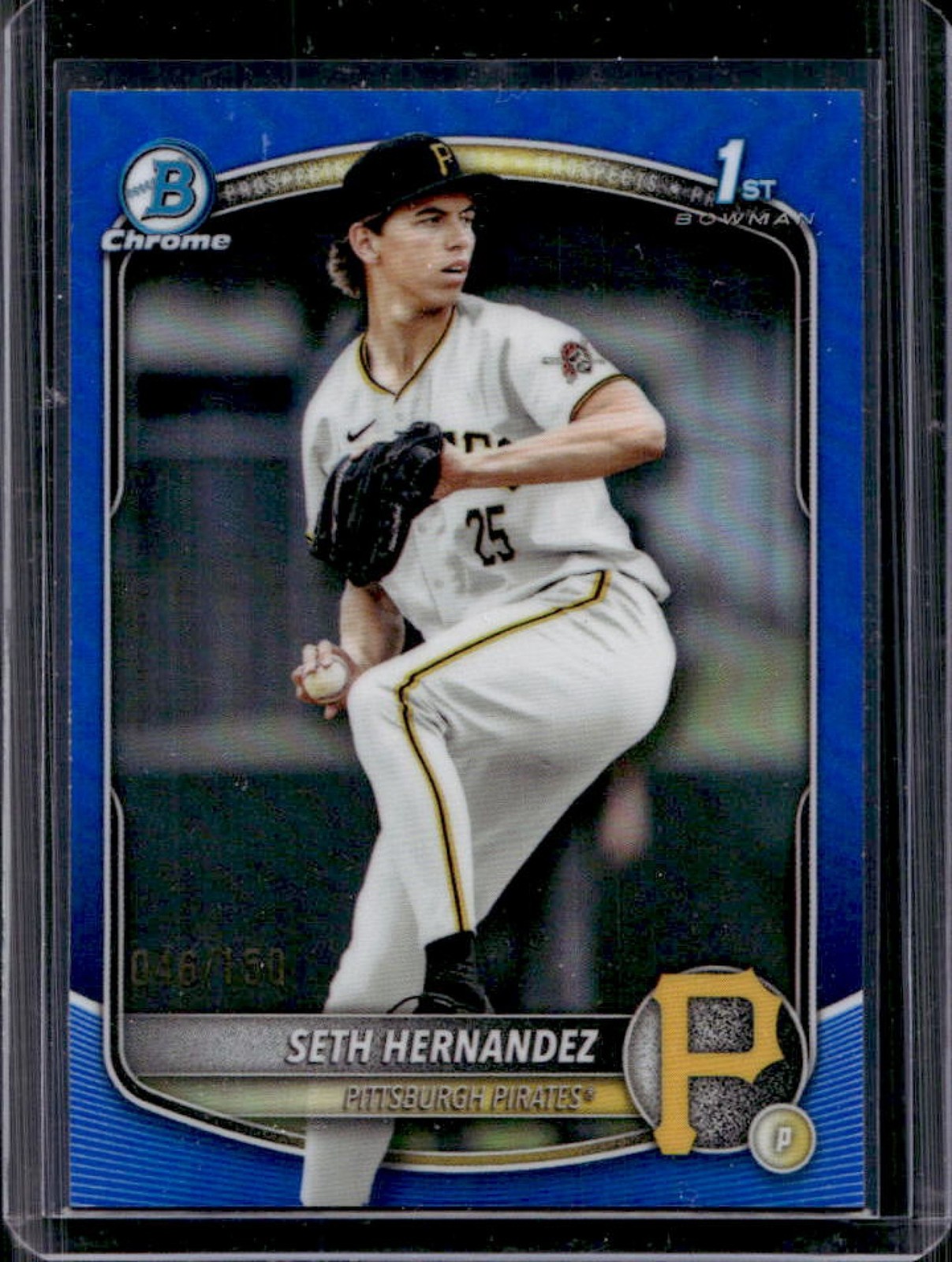 2025 Bowman Draft Seth Hernandez Chrome Blue Refractor 1st #/150 Pirates