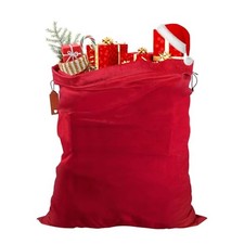 Big Velvet Santa Bag, 31x28 Inch Super Soft Drawstring 1 Count Pack of 1