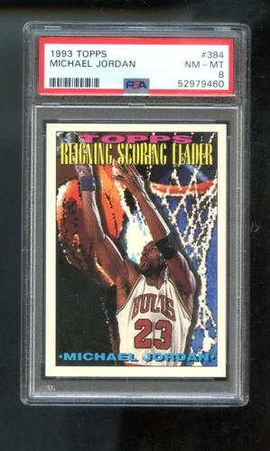 1993-94 Topps #384 Michael Jordan PSA 8 Graded Card Reigning Scoring Leader NBA