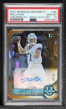2021-22 Bowman U Gold Lava Refractor 4/50 Will Levis PSA 10 GEM MT Auto 11pj