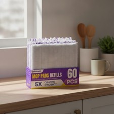 60 Pcs Power Mop Pads for Swiffer PowerMop 500 Strips Multi-Surface Refill Pad