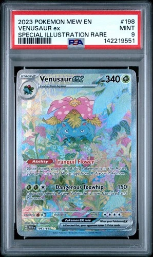 2023 POKEMON MEW EN-151 SPECIAL ILLUSTRATION RARE #198 VENUSAUR EX PSA 9
