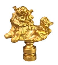 Superb Quality Great Detail Gilded Brass Asian Foo Dog Lamp Finial #DR75