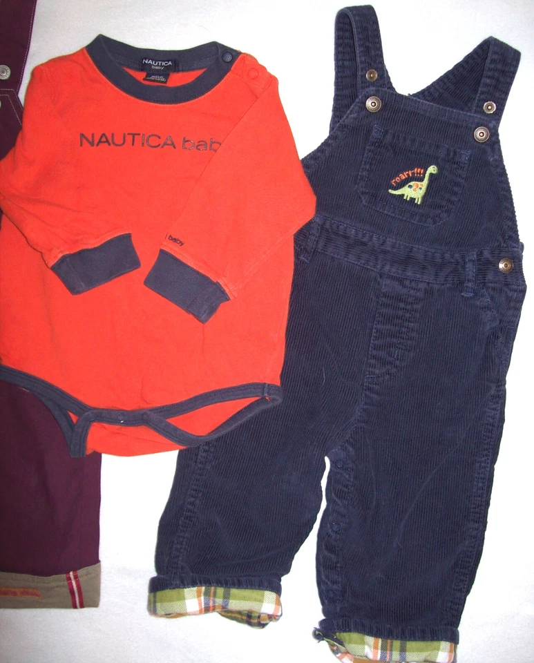 NIÑO 6-12 M: DE COLECCIÓN. 6 piezas LOTE DE MONOS PARA CLIMA FRESCO - LONGALLINGS: GYMBOREE; AZUL MARINO ANTIGUO Foto 4 de 4