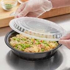 Heavy Duty Takeaway Food Containers with Clear Lids, Rectangular and Round