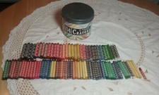 VTG 50s 104 Crayons United Crayon Co Cardboard Canister  Crayons Some Missing 