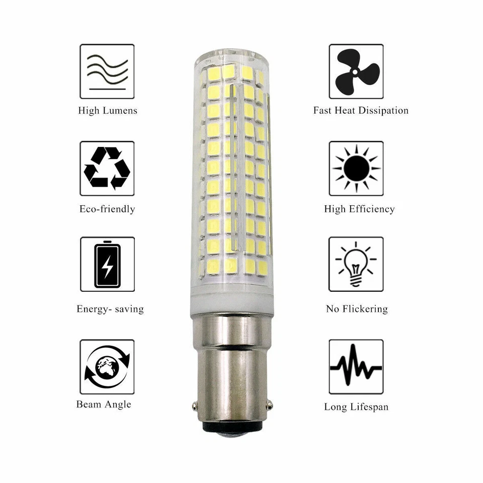 3pcs BA15d Bayonet Base LED Bulb 136 LEDs 2835 SMD Lamp 10W 110V Ceramics Light - Image 3 of 4