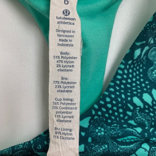 Lululemon Tank Top Women 6 Pretty Lace Bali Breeze 2in1 Lightweight Built in Bra - Picture 12 of 16