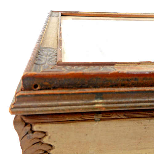 RARE Antique wooden box Victorian decorative lid CIRCA 1950s - jewelry box - Picture 10 of 11