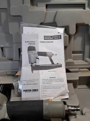 Funktionierende & komplette Porter Cable FN250A pneumatische 16ga Finish Naglerpistole BOX ONM - Bild 9 von 9
