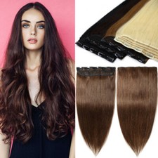 Ein Tressen Haarteil Top Clip in 100% Remy Echthaar Extensions Haarverlängerung