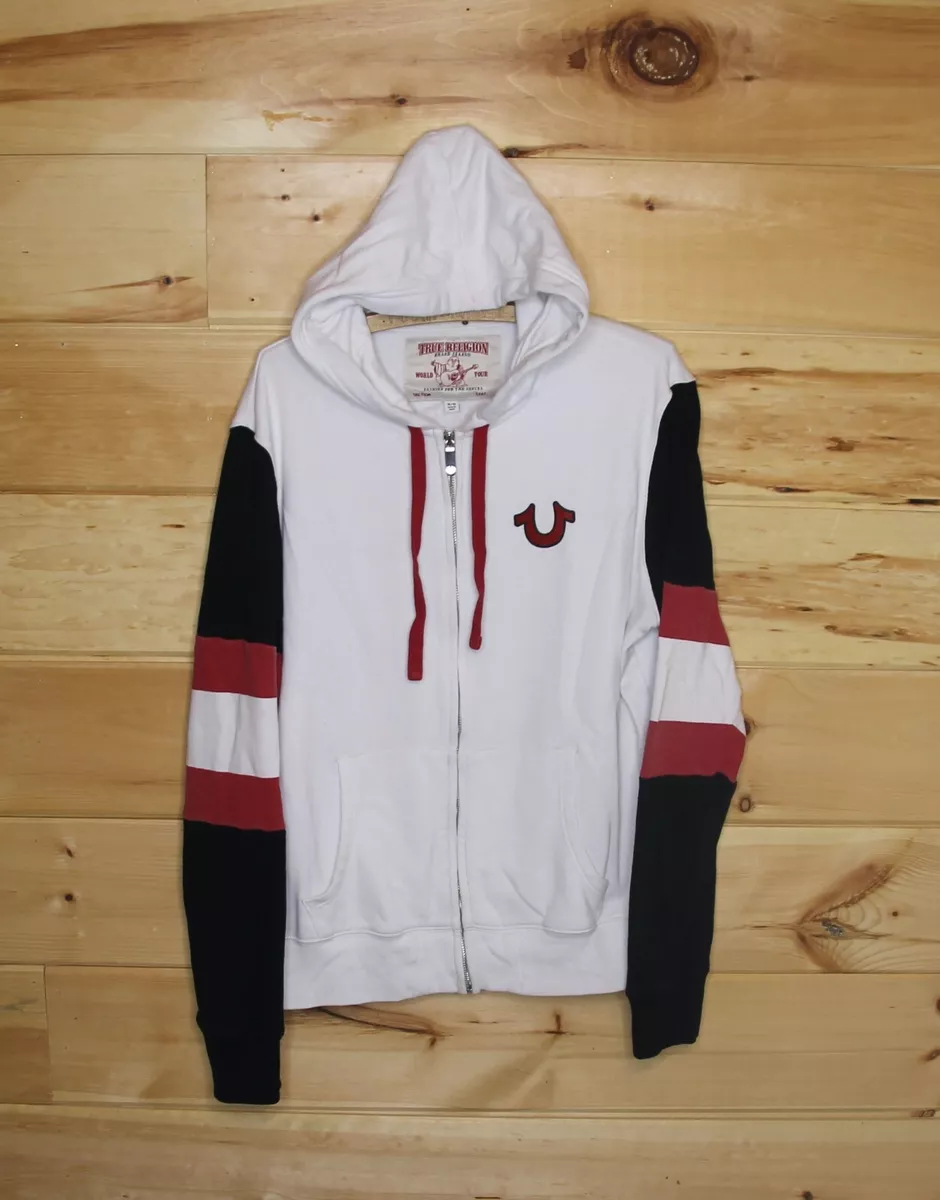 True religion red store and white hoodie