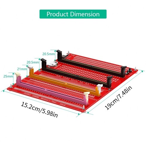 PC Desktop Mainboard Board DDR3/DDR4/DDR5 RDIMM/UDIMM Memory Slot Tester Card - Afbeelding 8 van 8