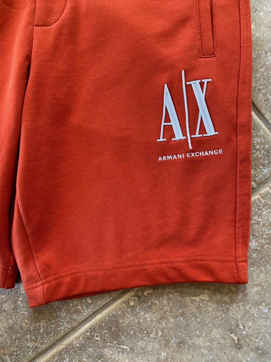 Armani Exchange Fleece Bermuda Shorts Men XL Red wWhite A/X Armani Exchange Fleece Bermuda Shorts Men XL Red wWhite A/X