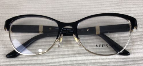 Versace Brille Brillengestell Only 1233-Q 1366 Schwarz 53-17-140 Metall Italy Schön