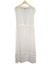 MUCHE ET MUCHETTE Boho Gauze Cover Up Cottagecore Open Sides Semi Sheer Vacation