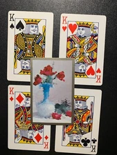 Swap Cards FLORAL Silver Border CONGRESS Cel - U - Finish ALL THE KINGS LOT OF 4