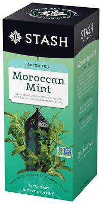 Stash Tea Moroccan Mint Green Tea - Caffeinated, Tea Bags - 30 Count