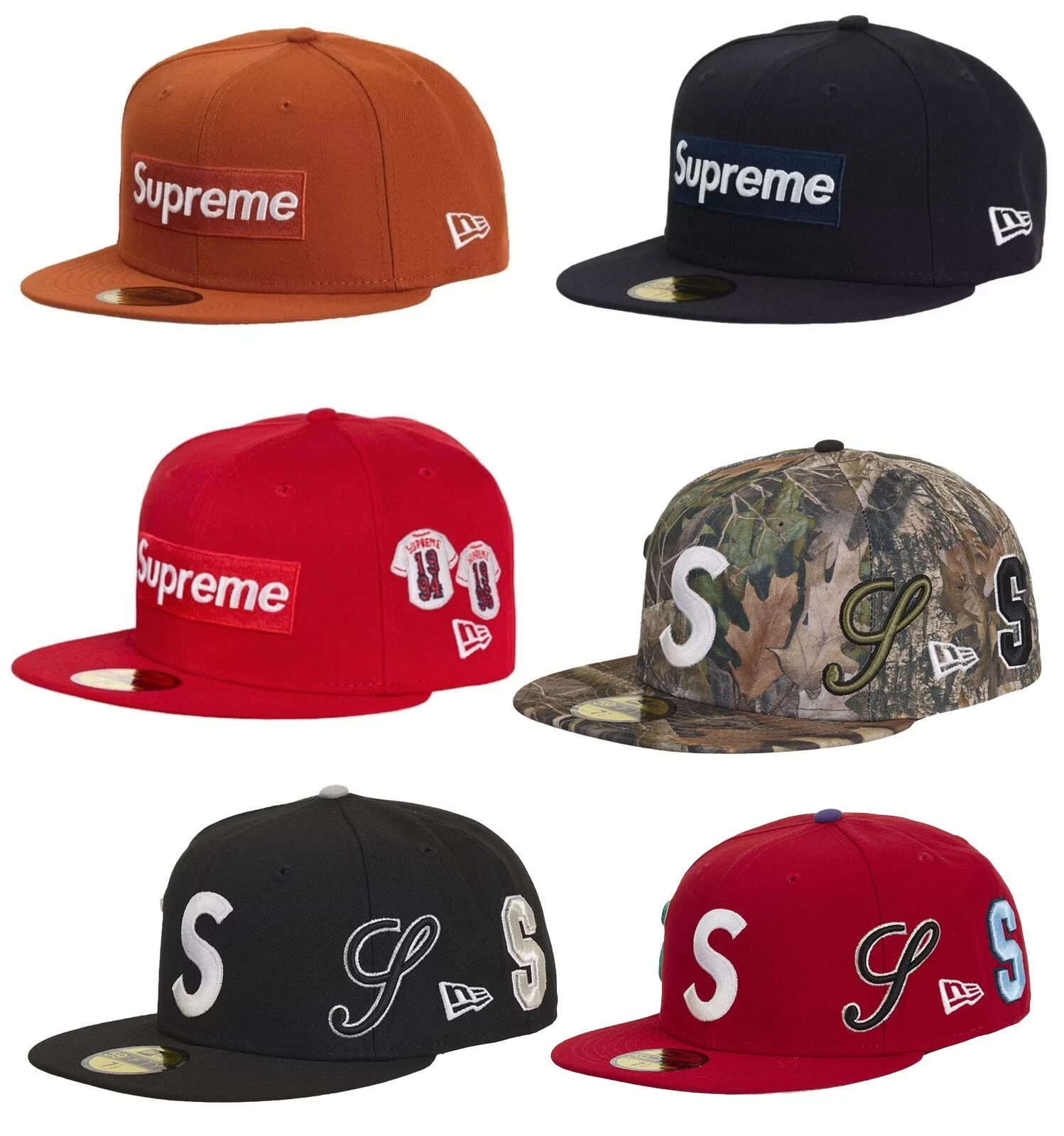 Chapeau casquette ajustée Supreme Multi S Logo Mohair Maillots MLB Teams Box Logo New Era