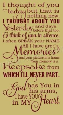 REUSABLE STENCIL 8531 N 12''x24''  I THOUGHT OF YOU TODAY-MYLAR SIGN STENCIL