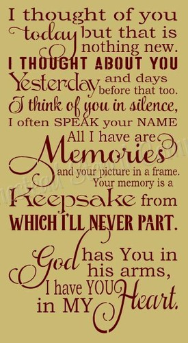 REUSABLE STENCIL 8531 N 12"x24" I THOUGHT OF YOU TODAY-MYLAR SIGN STENCIL