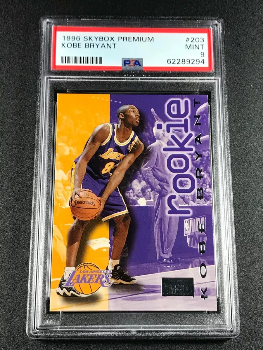 KOBE BRYANT 1996 SKYBOX PREMIUM #203 ROOKIE RC PSA 9 LAKERS NBA HALL OF FAMER