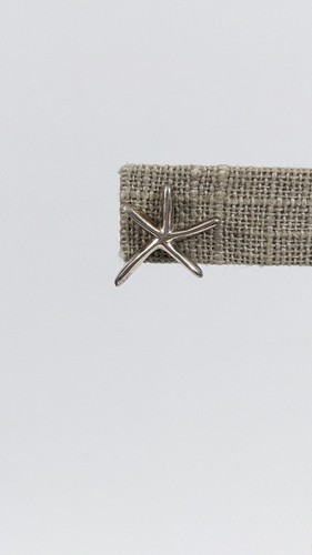 Star Fish Shaped Sterling Silver Stud Earrings - Coastal Beach Sea Star Studs - Picture 5 of 9