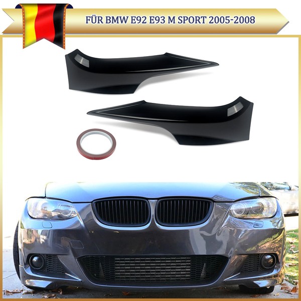 Front Flaps Spoiler Splitter Schwarz Glanz Passend FüR 3Er BMW E92 E93 2006-2010-image