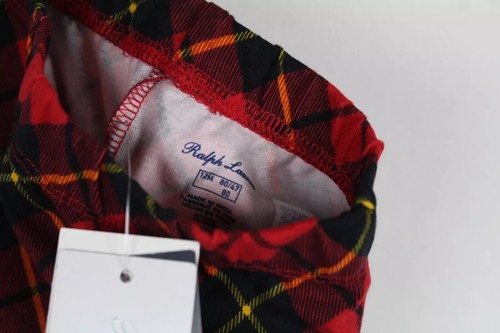 Polo Ralph Lauren Baby Toddler Plaid Print Stretch Jersey Leggings Red Gold Pony - Picture 4 of 5