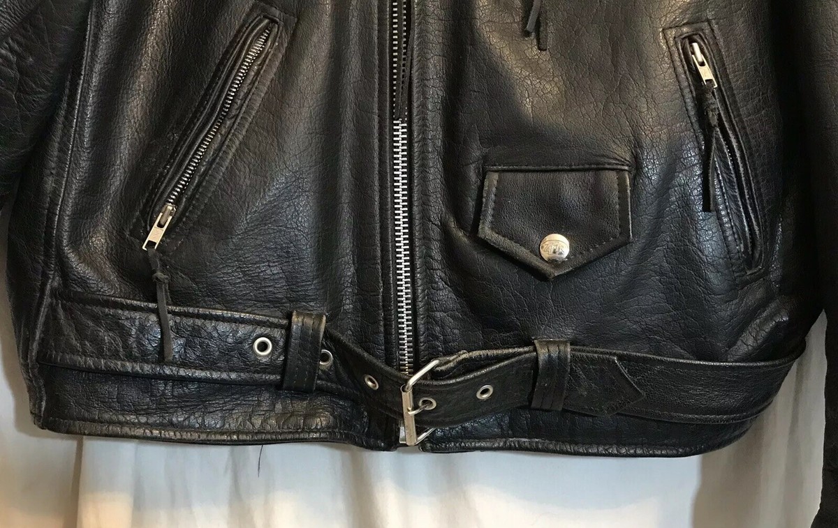 Z1R Genuine Leather Jacket Vintage Distressed Large Black Z1R Genuine Leather Jacket Vintage Distressed Large Black