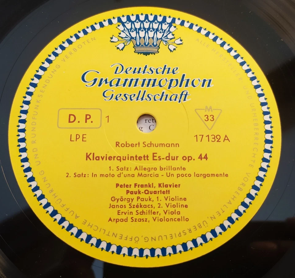 FRANKL Peter PIANO DGG TULIPS LPE 17132 MONO only- SCHUMANN QUINTET - PAUK QUART - Photo 4/4