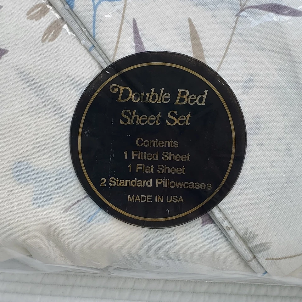 Juego de Sábanas Madison Planas Ajustadas Azul Floral Años 90 Años 90 Y2K Poliéster Algodón Foto 2 de 4