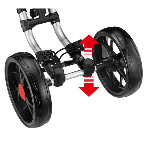 CaddyTek CaddyCruiser ONE Pro Folding 4 Wheel Golf Buggy Red + Removable Seat - Picture 4 of 9